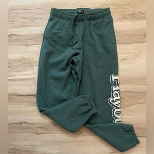 PLAYBOY Dark Green Sweatpants with Side Logo
